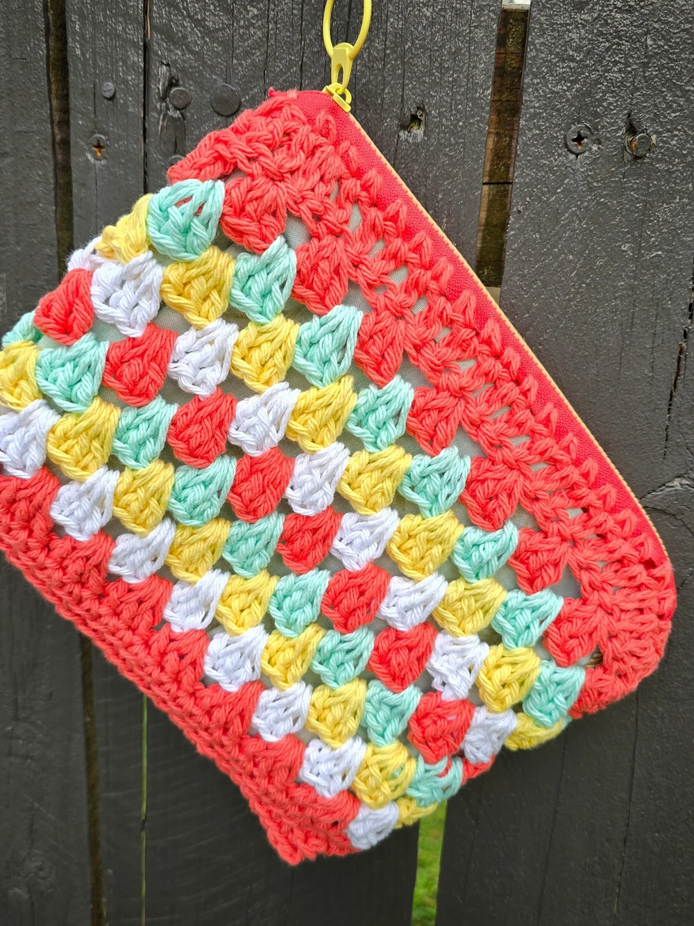 Handmade Crocheted Cotton Zipper Pouch